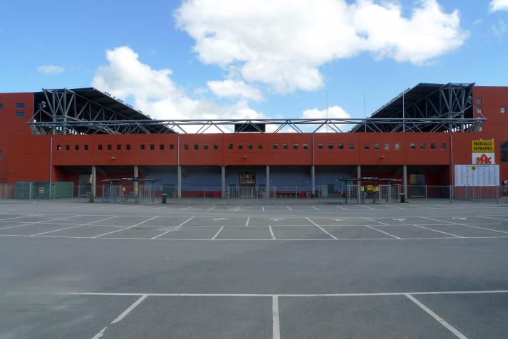 west stand, rear